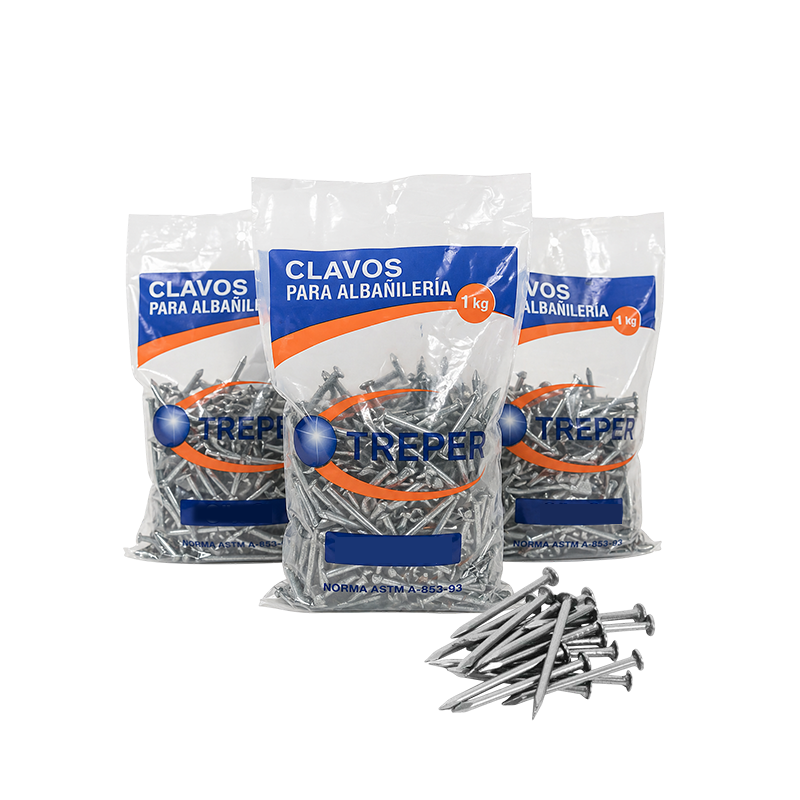 Clavo 2½"x10 C/C para Albañileria (Embolsado)